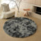 Jyswx Shaggy Teppich Rund Wohnzimmer - Hochflor Flauschig Teppiche Waschbar - Moderner Langflor Teppich für Wohnzimmer, Schlafzimmer, Kinderzimmer, Durchmesser: 140 cm, Farbe: Tiedye Dunkelgrau