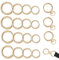 XCSJ 20 Pcs Karabinerhaken Rund Sehr robust Zinklegierung Runde Karabiner O-Ring Karabiner Karabinerring Federöffnung Für Rucksack Schlüsselanhänger Tasche Schmuck DIY Handwerk Machen (Gold 2)