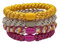 KKNEKKI L'ORIGINAL 4 Stück Haargummis, geflochten, Armbänder, mehrfarbig (mehrfarbig, Rosa, Gelb, Beige)