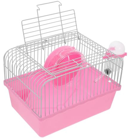 HOMOBABE Hamsterkäfig Mit Wasserflaschenhalter Tragbarer Käfig Für Kleine Haustiere Wie Hamster Und Chinchillas Für Reisen Und Ausflüge Mit Tragegriff Für Einfachen Transport