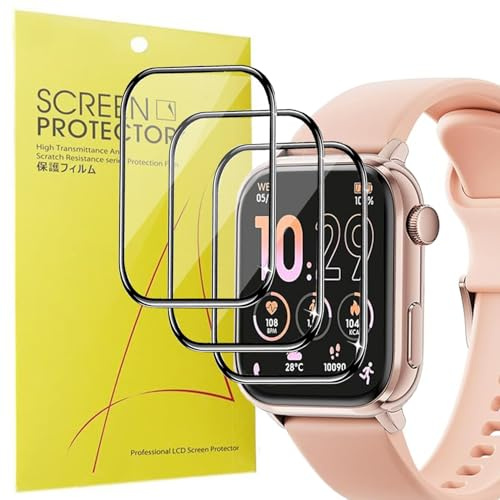 Blueshaweu Schutzfolie Kompatibel mit Ice-Watch - ICE smart 3.0 (1.78 Zoll), HD klar Flexible TPU Displayschutzfolie [3 Stück] Kompatibel für ICE smart 3.0 (schwarz)