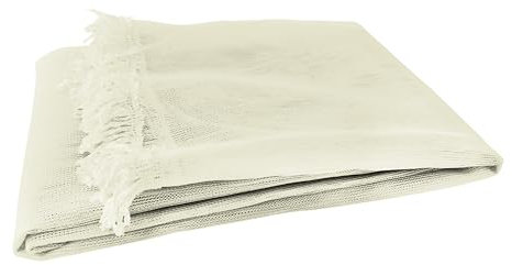 SONIT - Zanzariera Finestra 150x250 Panna - Zanzariera Porta Finestra con Gancetti e Anelli - Rete Antizanzare Per Finestre Facile Installazione con Frange