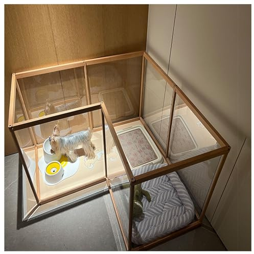 Welpenauslauf, Hundelaufstall faltbar mit Tür, Hundegehege Wohnung, XXL Laufgitter für Hunde, Katzen, Kaninchen, Kleintiere, rutschfest, Transparent,für Welpen(No Door,4 Pieces)