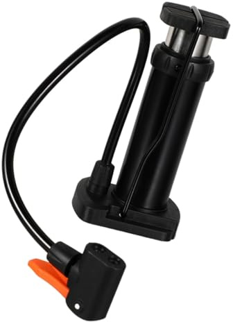 Veemoon Foot Air Pump for Bike and Motorcycle Tires, Pedal Inflator with 140 Psi Pressure, Black Floor Pump for Cycling and Car Tyres