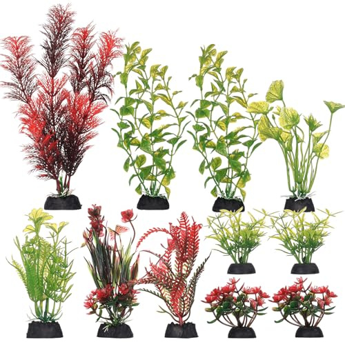 bayidun 11 Pz piante artificiali per acquario colori misti | Decorano l'acquario creando un ambiente naturale per i pesci