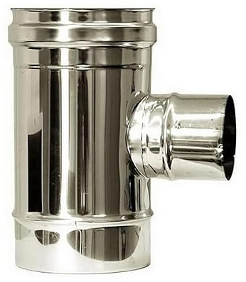 Fitting T 90 ° reduziert flue DN 80 DN 150 Edelstahlrohr 316 INOX