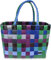 normani® Einkaufstasche Shopper geflochten aus Kunststoff - robuster Strandkorb Vintage Style 38cm x 25cm x 28cm Farbe Classic/Tao