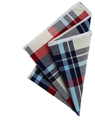 DonDon Herren Hanky hochwertiges Einstecktuch 23 x 23 cm Baumwolle kariert Karo Karomuster