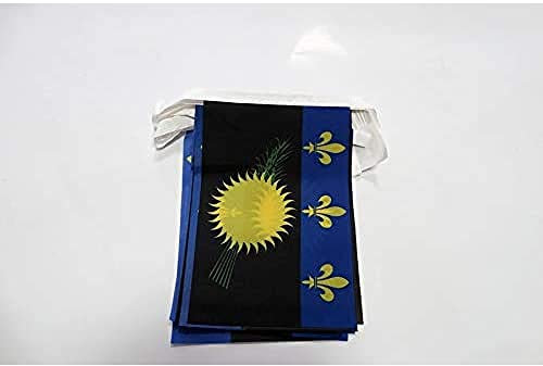 AZ FLAG - Fahnenkette Guadeloupe 6 Meter Mit 20 Flaggen - 21x14 cm - Gwada Girlande Flaggenkette 14 x 21 Cm