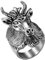 JewelryWe Schmuck Biker Herren-Ring Edelstahl Satan Verehrung Baphomet RAM Widder Sternzeichen Schaf Ziege Kopf Horn Ring Silber - Größe 65