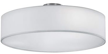 Klassische Deckenleuchte mit Stoff Lampenschirm Weiß, Ø 50cm