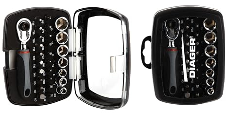Coffret mixte Diager vissage et douilles + petite clé à cliquet - 28 pcs