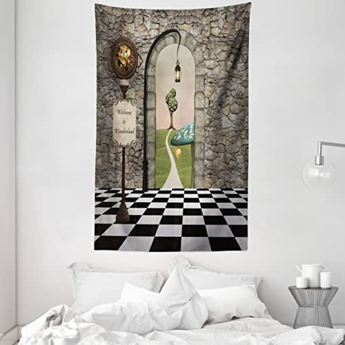 ABAKUHAUS Karikatur Wandteppich und Tagesdecke, Märchen Motiv aus Weiches Mikrofaser Stoff Waschbar ohne Verblassen Digitaldruck, 140 x 230 cm, Grau Schwarz Braun