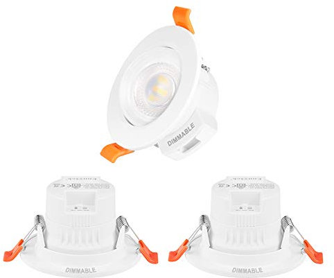 ENUOTEK Mini Lampade Faretti a LED da Soffitto LED da Incasso 5W 450Lm Direzionabili Dimmerabili Angolo di Illuminazione 38° CCT Regolabile Diametro Buco 65-80MM Lot di 3