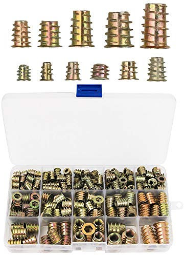 230 Piezas Remaches Tuerca Threaded Insert Inox Roscado Acero Inoxidable Nutsert Rivet Nut, Madera Tuercas Insertar M4 M5 M6 M8 M10 Kit de Herramientas para la Mayoría de las Tuercas de Muebles
