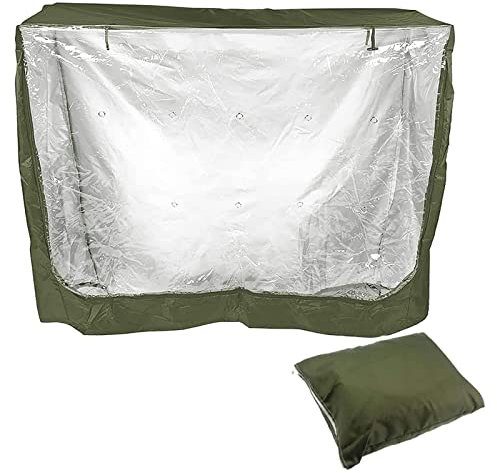 SagaSave Universal-Abdeckung für Doppelstall, feuchtigkeitsbeständig, für Kaninchenstall, staubdicht, Abdeckung für Kaninchen, Katzen, Hamster, Kätzchen, Haustiere, Armeegrün, 122 x 50 x 105 cm