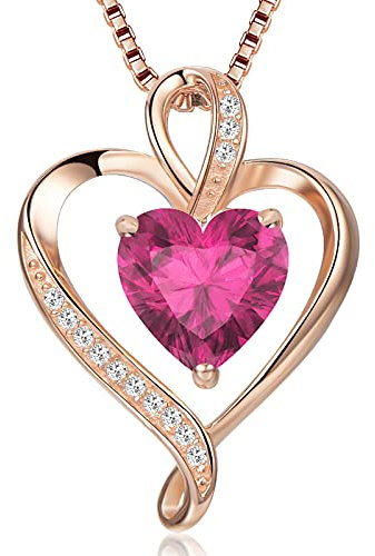 LAVUMO Herzkette 925 Silber Rosegold Gold Damen Halskette - Herz änhänger Silber Kette Damen Schmuck Geschenk für Frau Frauen MaMa Freundin an Geburtstags Weihnachten Valentinstag Hypoallergen Ketten