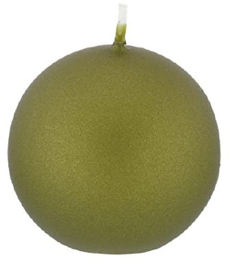 Kugelkerzen Olive mit Metalleffekt (Metallic Matt), Ø 8 cm, 6 Stück