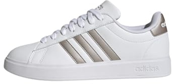 adidas Women's Grand Court 2.0 Tennis Shoe, White/Platin Metallic/Platin Metallic, 9.5 UK
