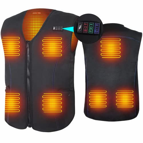 DUKUSEEK Heated Vest for Men, Electric Heating Warm Gilet with 7.4V 7500MAH Rechargeable Battery for Hiking Hunting Fishing Golf