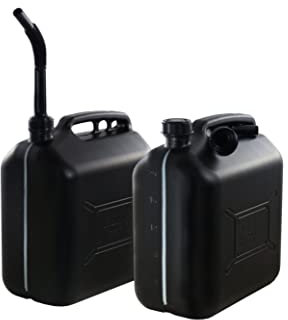 ProCar Benzinkanister Schwarz - UN- Zulassung Kunststoff Kraftstoffkanister mit Füllstandsanzeige - Made in Europe (Schwarz, 2 X 20 Liter)