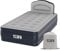 YAWN AIR Self-inflating Airbed - Great Guest Bed, Camping Mattress - Built-in Pump & Headboard - Grey Fabric Material - Available in UK Single, Double and King - Single Size