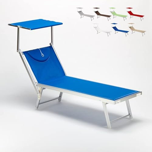 Produce Shop professionelle Strandliege Liegestuhl Sonnenliege aus Aluminium Santorini - Blau