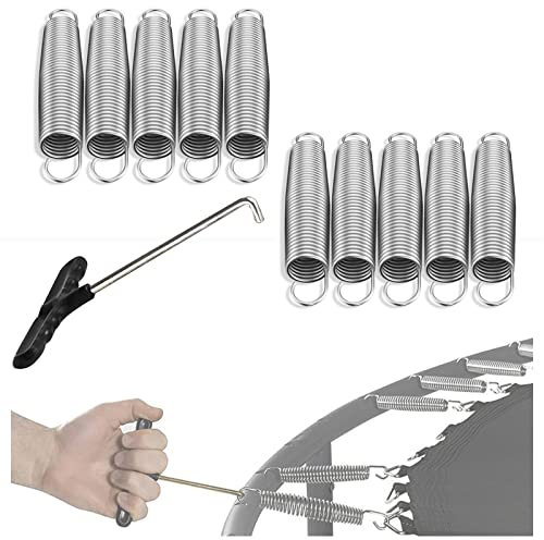 Trampolin Federn 10-50 Stück, Trampolin Ersatzfedern Stahlfedern Ersatz Trampolin Federn Trampolinfeder mit T-Haken, für Trampoline Springen Gartentrampolin Outdoor-Trampoline,10 pack,88mm/3.5in