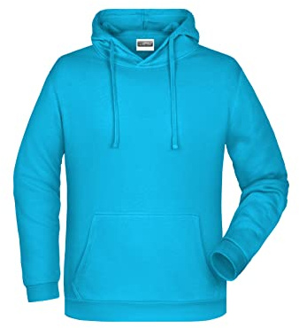 James & Nicholson Herren Basic Kapuzensweat - Klassischer Hoody mit Kängurutasche | Farbe: turquoise | Grösse: XL