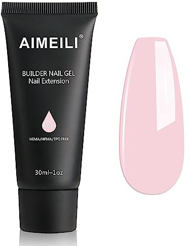 AIMEILI Kit Gel Ricostruzione Unghie, Acrilico per Unghie Colorati Builder Nail Gel Set Estension Gel Acrigel per Unghie Passione Unghie - Nudo Rosa Chiaro (039), 1x30ML