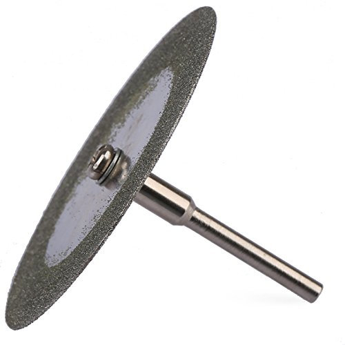 Hicello 5 dischi da taglio 60 mm in acciaio al carbonio, 60 mm, mini lama diamantata con attacco da 3 mm, per trapano e strumento rotante