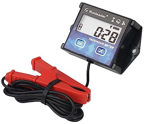 NInE-ROnG Digitales Tach-Stunden-Wartungsmessgerät mit Hintergrundbeleuchtung Eingebaute Batterie Wasserdichte Verwendung für Rasenmäher, Motorrad, Außenbordmotor, Generator, Schneefräse