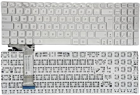 T-ProTek ALEMANE - Teclado plateado sin marco con iluminación compatible con ASUS N751, N751J