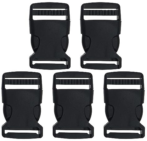 JSKWIKE 5 PCS Fibbie a Incastro in plastica Chiusura a Scatto Doppia Chiusura a Clip Fibbia di Ricambio Chiusura a Clip per Zaino Colore Nero
