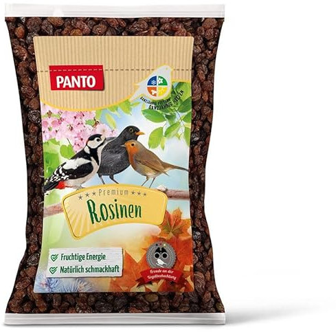 PANTO Wildvogelfutter Rosinen 10 x 1 kg – energiereiches Vogelfutter für Futterhaus & Futterspender, für Körner- und Weichfresser