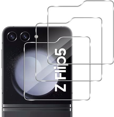Lutree per Samsung Galaxy Z Flip 5 5G Posteriore Vetro Temperato, 3 Pezzi Durezza 9H HD Retro Pellicola Protettiva, Anti-Graffio Senza Bolle Back Protezione Schermo per Z Flip5