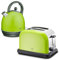 KHG Retro Frühstücksset | Toaster 2 Scheiben mit Brötchenaufsatz, 7 Bräunungsstufen 850W | Wasserkocher 1,7 Liter mit Abschaltautomatik 2200W | 2-teilig Lime Grün