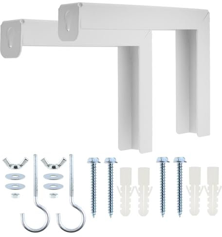 MEETOOT 1 Set Projector Screen Wall Mount L Bracket Projector Screen Adjustable Mounting Hook Projector Curtain Hanger Suitable for Home Office Classroom and Photography Background