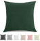 TOCOMOA Kissenbezug 40x40 cm 2er Set - 100% Gewaschene Baumwolle Kissenbezüge Oeko-TEX Zertifiziert, Leinenoptik und Atmungsaktiv Kissenhülle, Dunkelgrün Kopfkissenbezug mit Reißverschluss