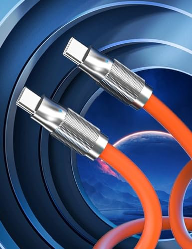 The ORIGINAL LIQUID SILICONE 2M USB-C to USB-C Charging Cable, 120W, 5A Fast Charge, 480Mbps Fast Data – For Samsung, iPad, Macbook, Samsung S25, iPhone, Galaxy, OPPO, HONOR, XIAOMI, Nokia, OnePlus