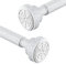 Shower Curtain Rod, Stainless Steel Extendable Shower Curtain Pole Tension Rods for Curtain No Drilling Shower Curtain Rail Net Curtain Poles for Bathroom Window Closet Kitchen Wardrobe 73-138cm,White