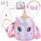 Yamitora Einhorn Handtasche und Schmuck Set für Mädchen - Kinderschmuck Geschenke 2-6 Jahre - Halskette Armband Geburtstagsgeschenk Einhorn Geschenke für Mädchen