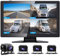 AWESAFE Rückfahrkamera für LKW Bus Wohnmobil mit 10.1 Zoll Display, 4 Kameras Dashcam DVR Nachtsicht, 4 Geteilte Monitor, SD-Karten Unterstützung, Wasserdicht, Videoaufnahme