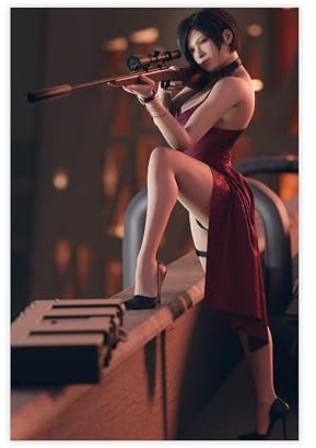CSESTCGN Poster Resident Evil Ada Wong, Leinwandposter, Wandkunst, Dekordruck, Gemälde für Wohnzimmer, Schlafzimmer, Dekoration, 30 x 45 cm