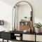 BEAUTYPEAK Bogen Wandspiegel mit Schwarz, 75x100 cm Bruchsichere Aluminiumlegierung Rahmen Badspiegel, Kann an die Wand Gelehnt oder Aufgehängt Werden, Standspiegel für Schlafzimmer, Bad und Toiletten
