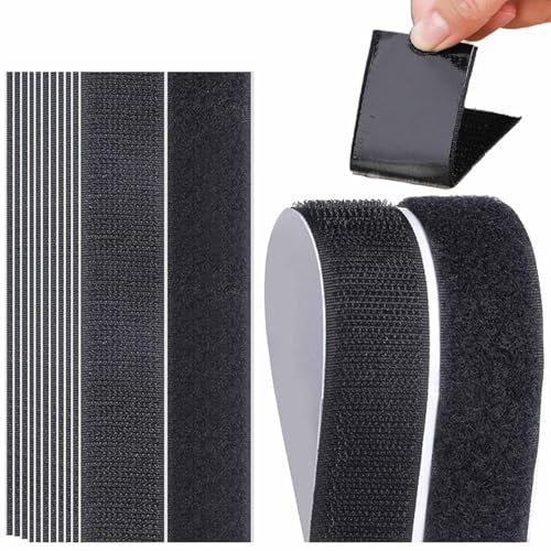 12 Pcs Industrial Strength Sticky Pads Sticky Back Velcro Heavy Duty, Wall Hanging Strips, Extra Strong Hook and Loop Tape, Double Sided and Removable for Walls, Floor, Plastics, Glasses, Metals