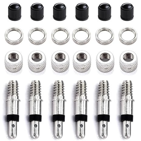 24 Stück Fahrradventil Kappe Set,Ventiladapter Fahrrad Ventilkappen Fahrrad Ventile für Dunlop,Ventil Adapter,Deutscher Fahrradventil Autoventil,Auf Ventileinsatz für DV/NV/BV AufSatz,Ventil-Einsatz