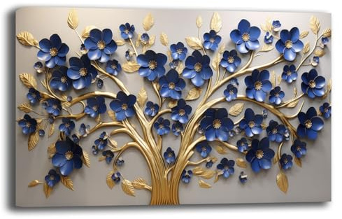 Printerland Quadro Moderno soggiorno ALBERO della VITA Astratto Quadri moderni da Parete grande Stampa su tela Canvas Decorazione Murale muro Arredo Camera da letto Salone (14, 50x100 cm)