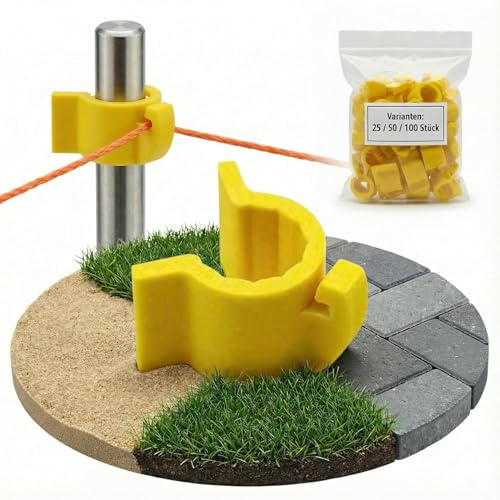 R-Satz Shop Richtschnurhalter Set (50 Stück) für Schnurpfähle - Seilführung zum Aufstecken - 25/50/100 Stück - Schnurspanner Ideal für Straßen, Garten- und Landschaftsbau - Made by