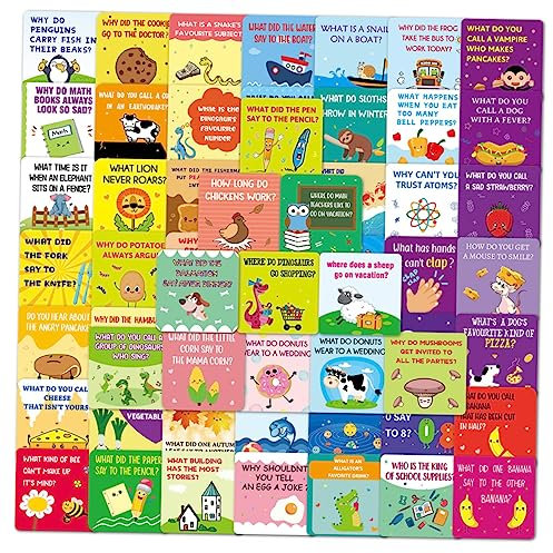 Lurrose 60 Stück Hinweis kindergeburtstags mitgebsel Geburtstagsgeschenk Lunchbox Notizen Party Witze lustig Lunch-Box Lunchboxen Lunchbox-Karten für Papierstau Yellow
